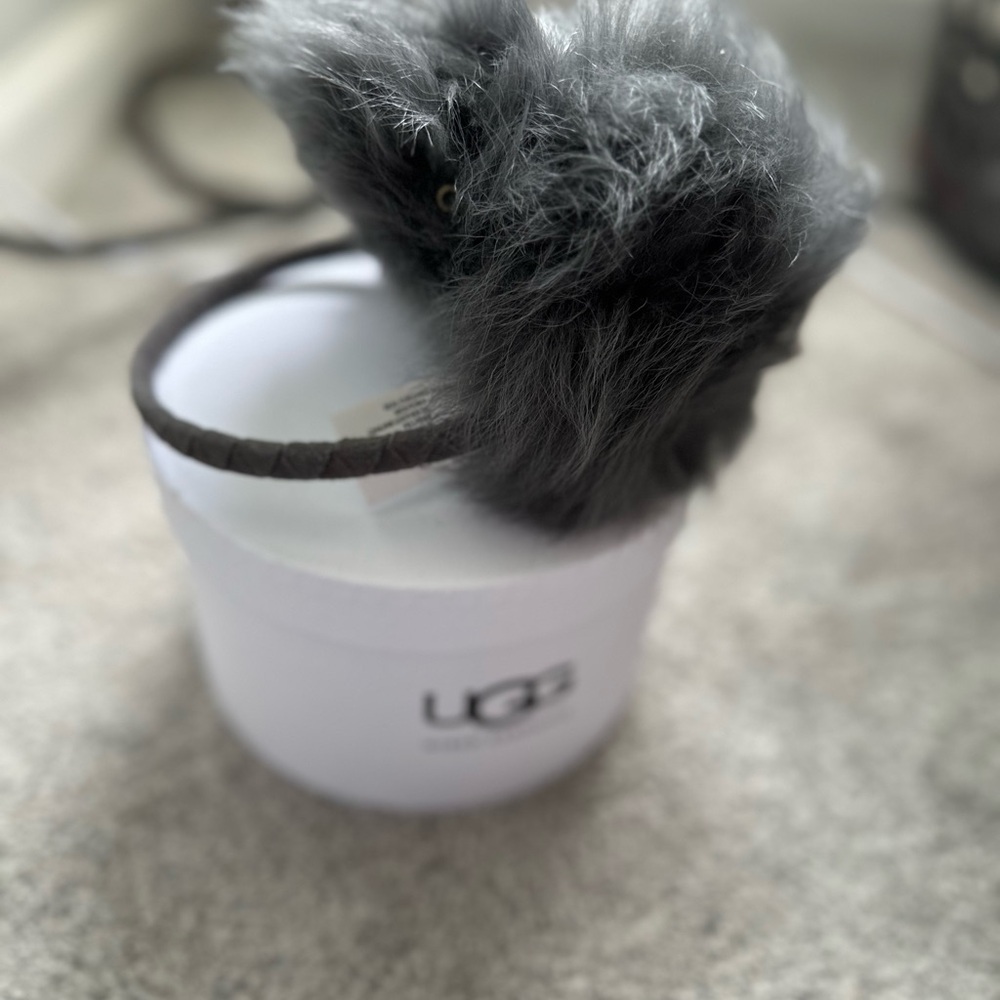 UGG Charcoal Fluffy Headphone Ear Muffs NWT